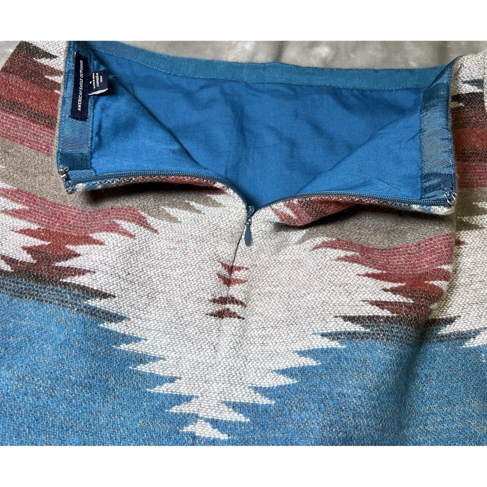 New American Eagle Womens Size 4 Southwestern Pattern Mini Skirt Wool Blend Boho - Picture 6 of 15